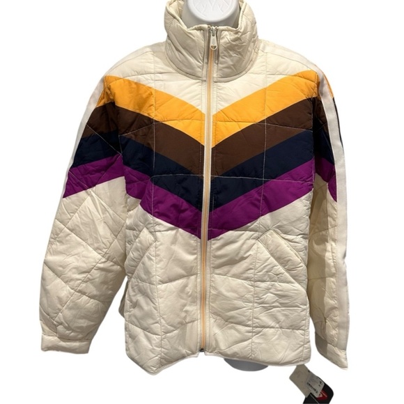 Free People x Hatch Ivory Chevron Puffer Jacket XS New with Tags - Picture 5 of 15